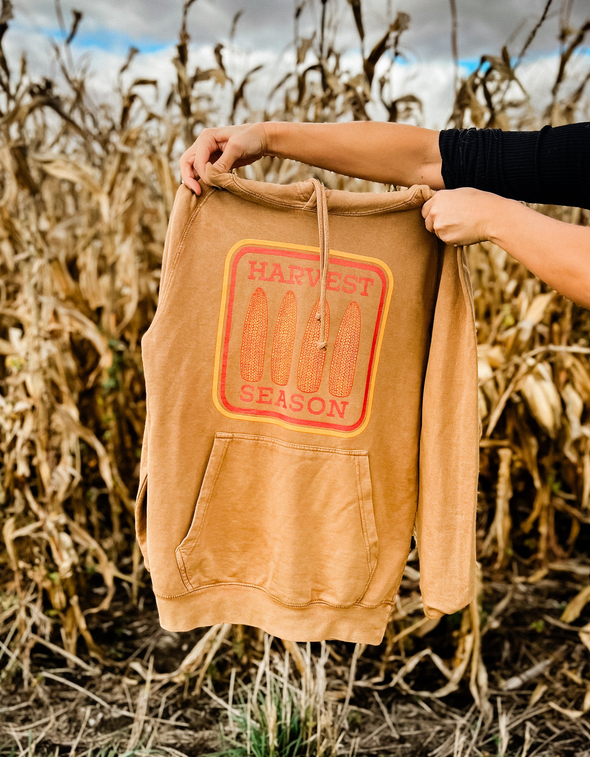 Harvest Season Hoodie Sweatshirt in Camel | Sizes S - 3XL
