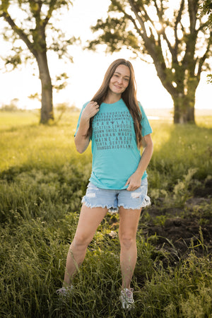 Cattle Breeds Graphic Tee in Teal | Sizes S - 3XL