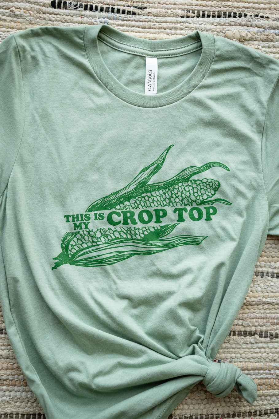 This is My Crop Top Graphic Tee in Heather Sage | Sizes S - 3XL
