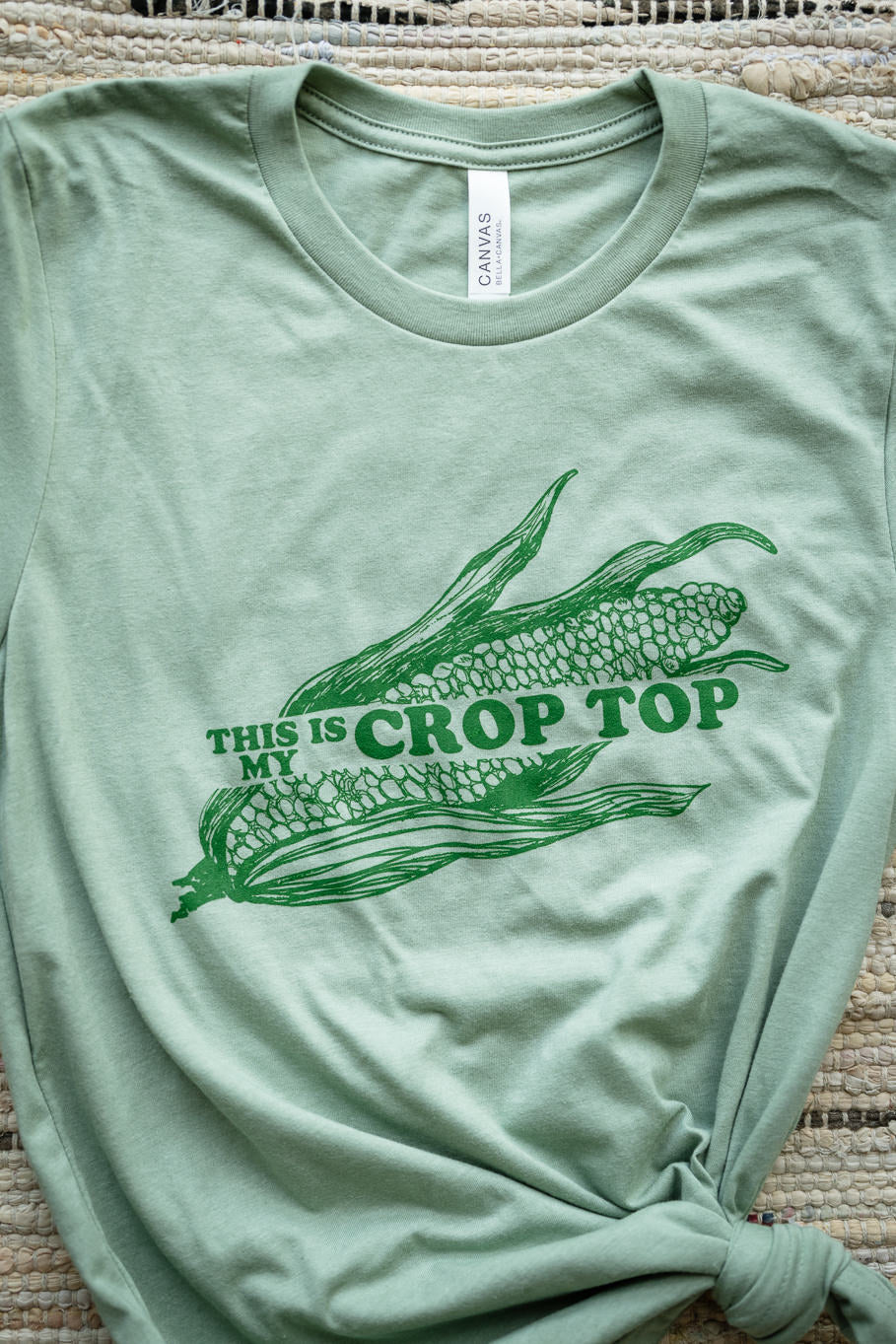This is My Crop Top Graphic Tee in Heather Sage | Sizes S - 3XL