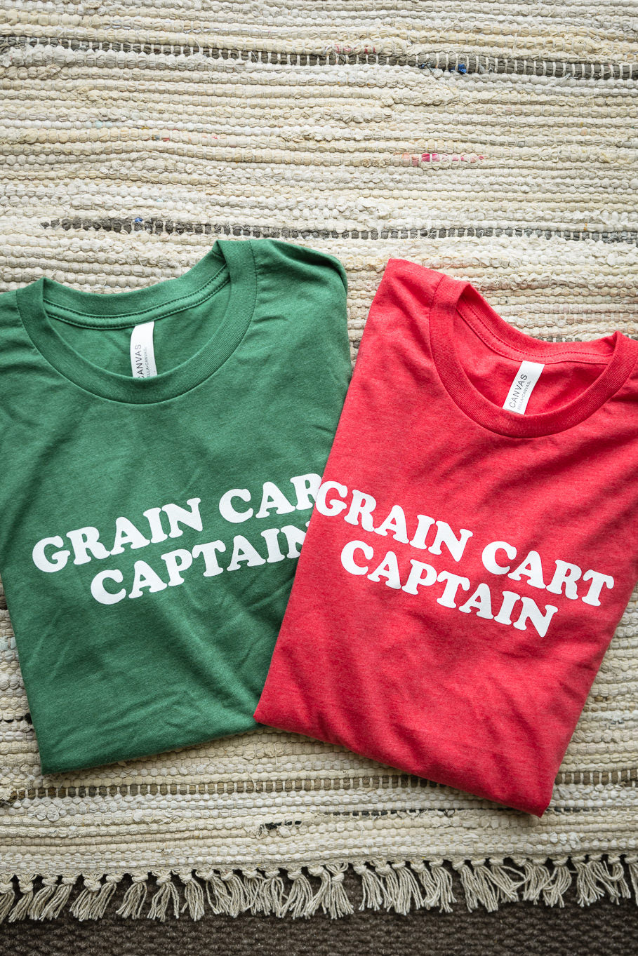 Grain Cart Captain Graphic Tee in Heather Red | Sizes S - 3XL