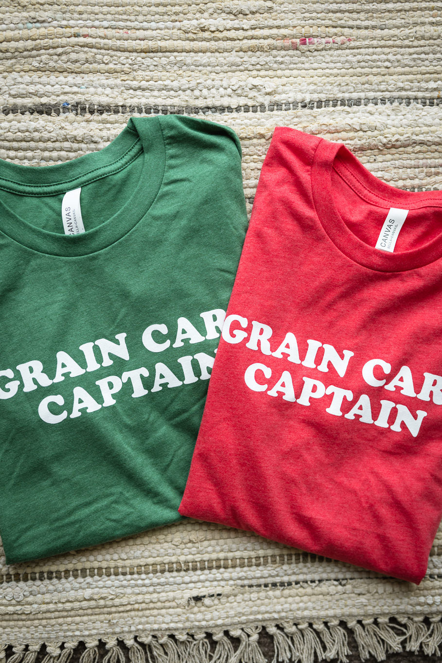 Grain Cart Captain Graphic Tee in Heather Grass Green | Sizes S - 3XL