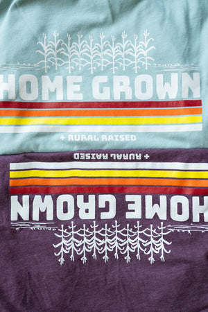 Home Grown, Rural Raised Graphic Tee in Dusty Blue | Sizes S - 3XL