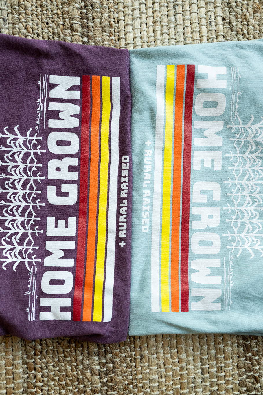 Home Grown, Rural Raised Graphic Tee in Dusty Blue | Sizes S - 3XL