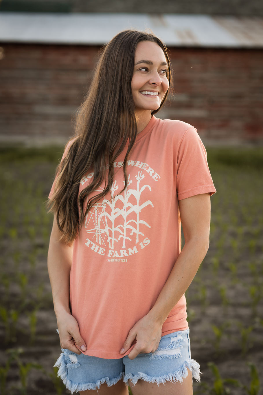 Home Is Where The Farm Is Graphic Tee in Terracotta | Sizes S - 3XL
