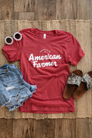 Proud to Be an American Farmer Graphic Tee | Sizes S - 3XL