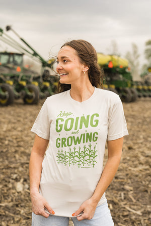 Keep Going and Growing Graphic Tee in Heather Dust | Sizes S - 3XL