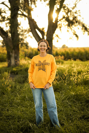 Midwest Sweatshirt in Gold | Sizes S - 3XL
