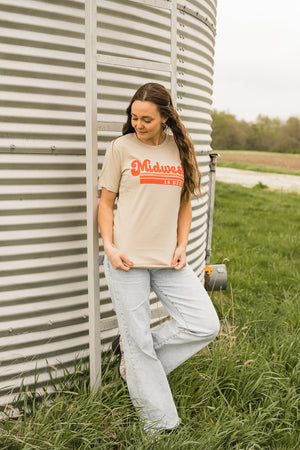 Midwest is Best Graphic Tee in Tan | Sizes S-3XL