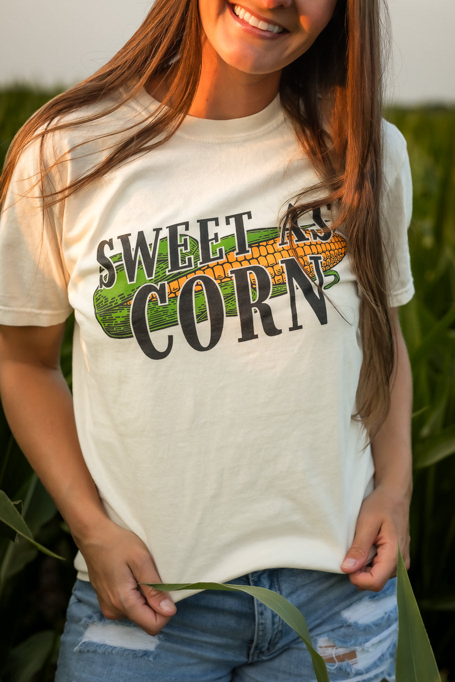 Sweet As Corn Graphic Tee in Ivory | Sizes S - 2XL