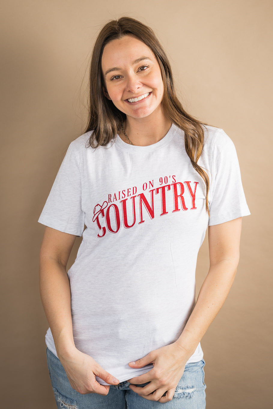 Raised on 90's Country Graphic Tee in Ash | Sizes S - 3XL