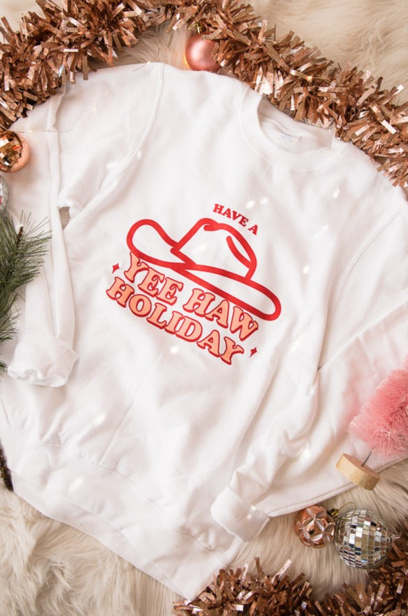"Yee Haw Holiday" Sweatshirt - Rosebud's Tees