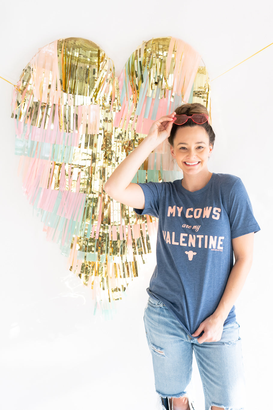 "My Cows Are My Valentine" Navy Graphic Tee (Toddler, Youth, Adult) - Rosebud's Tees