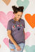 "Love Me Like You Love Your Cows" Graphic Tee in Heather Purple - Rosebud's Tees