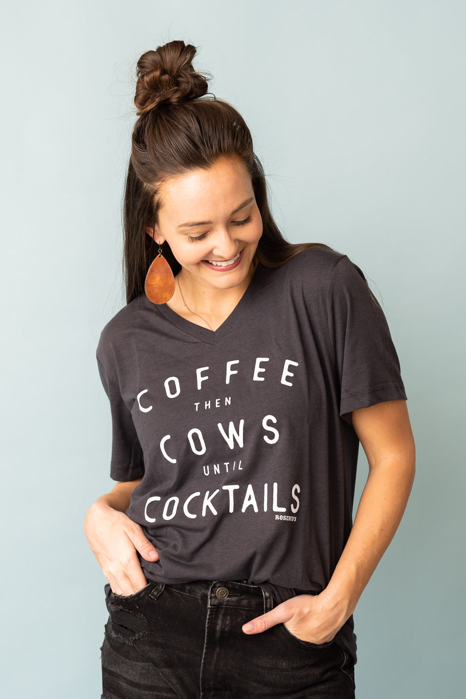 &quot;Coffee then Cows until Cocktails&quot; Graphic Tee - Rosebud&#39;s Tees