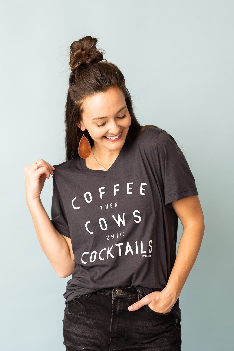 "Coffee then Cows until Cocktails" Graphic Tee - Rosebud's Tees