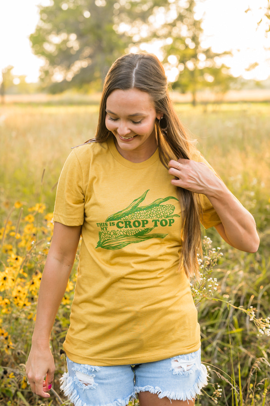 This is My Crop Top Graphic Tee in Mustard | Sizes S - 3XL - Rosebud's Tees