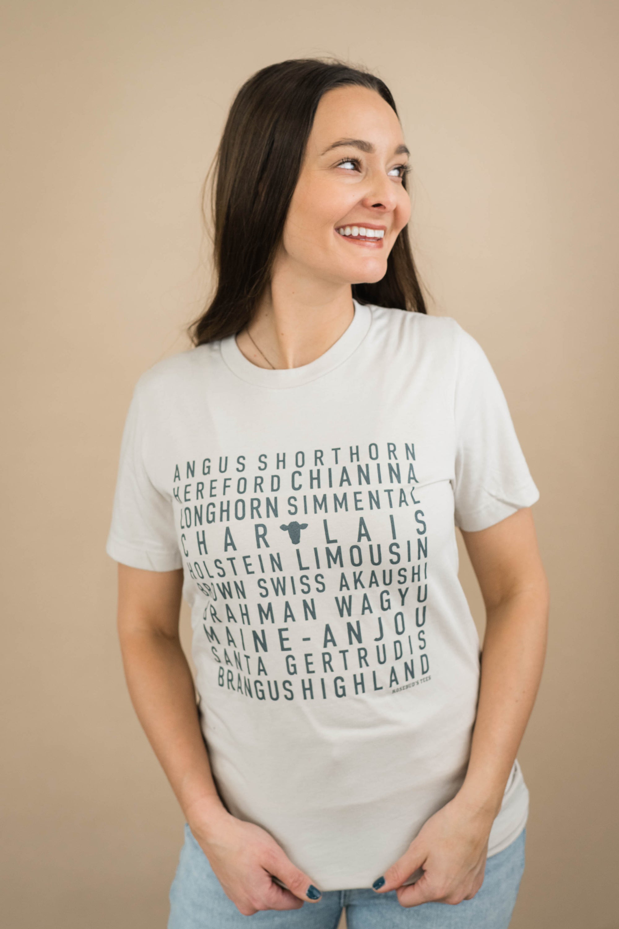 Cattle Breeds Graphic Tee in Heather Dust | Sizes S - 3XL