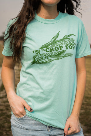 This is My Crop Top Graphic Tee in Chalky Mint | Sizes S - 3XL