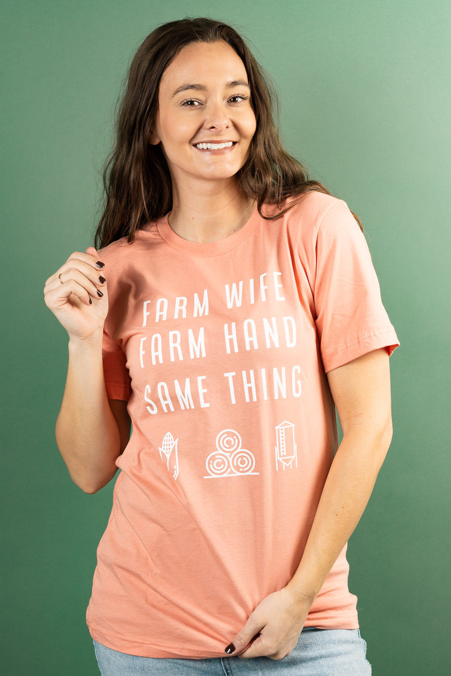 Farm Wife, Farm Hand, Same Thing Graphic Tee in Sunset
