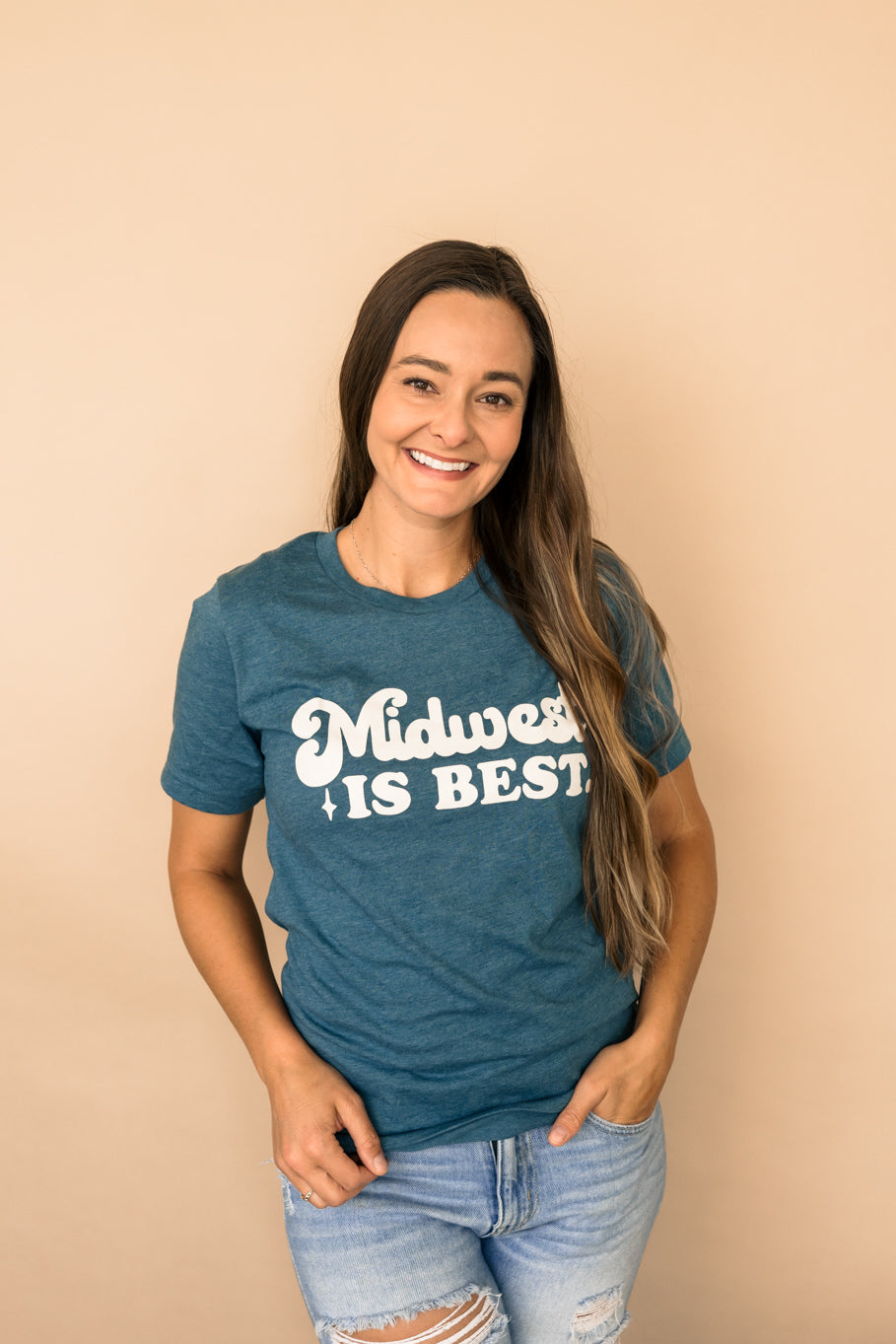 Midwest is Best Graphic Tee in Dark Teal | Sizes S-3XL