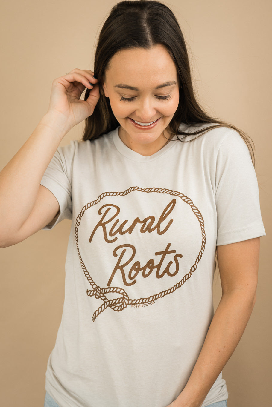 Rural Roots Graphic Tee in Heather Cement | Sizes S - 3XL