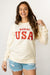 Rural USA Graphic Terry Crewneck in Bone | Size S - 3XL