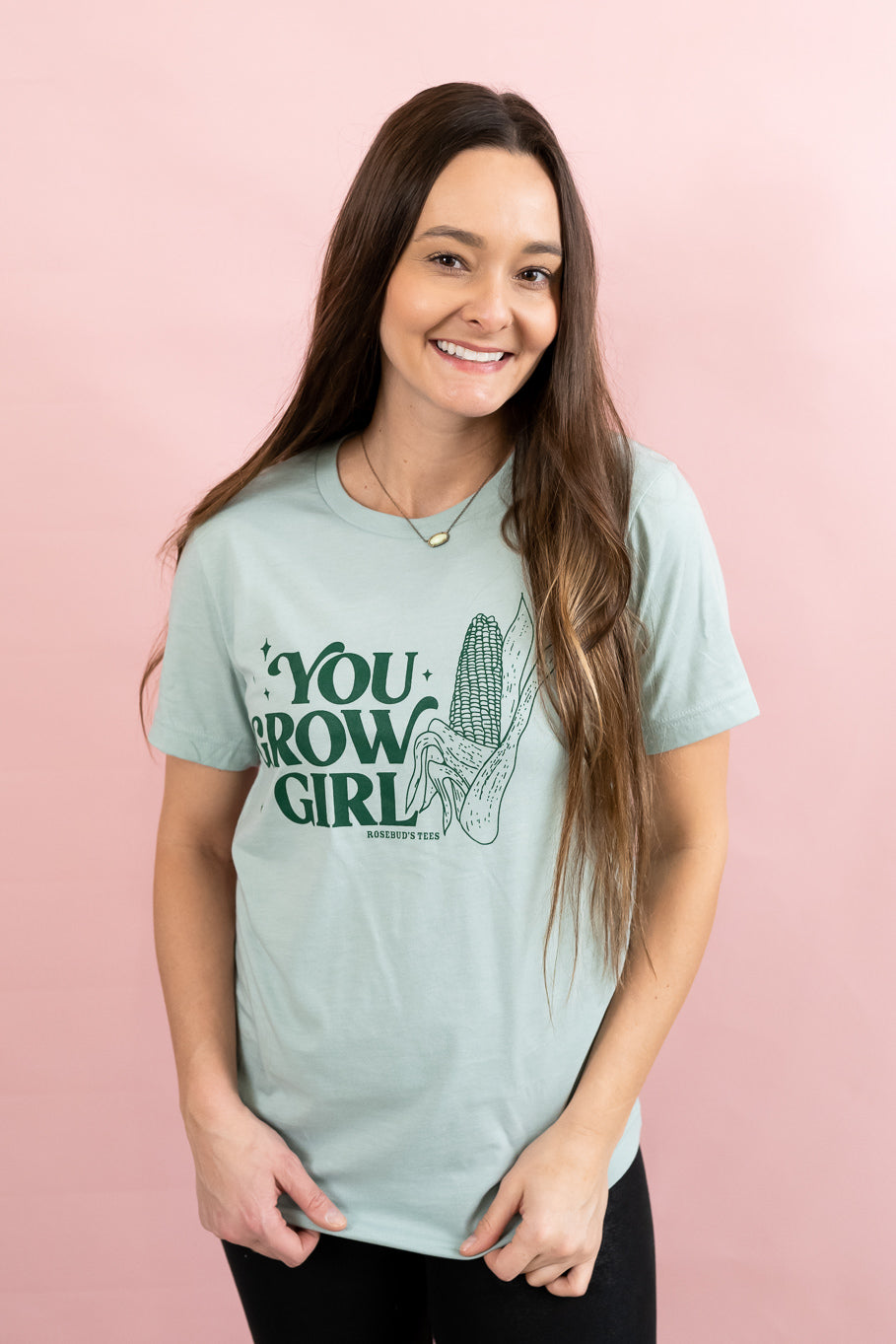 You Grow Girl Graphic Tee in Dusty Blue | Sizes S - 3XL